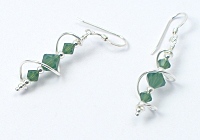 Green Cosmic Crystal Earrings