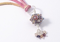 "Arabian Sunrise" Silk and Lampwork Necklace