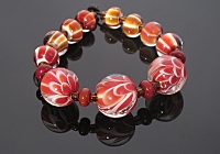 Red Flower Bead Set