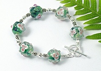 Lampwork Flower Bracelet