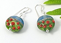 "Poppy Field" Lampwork Earrings