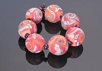 "Hot Aerial View" Tumbled Lampwork Beads