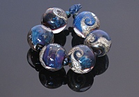 "Purple Echos" Lampwork Beads