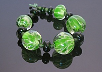 Green Flower Bead Set