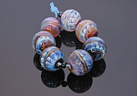 "Hurricane" Silvered Lampwork Beads