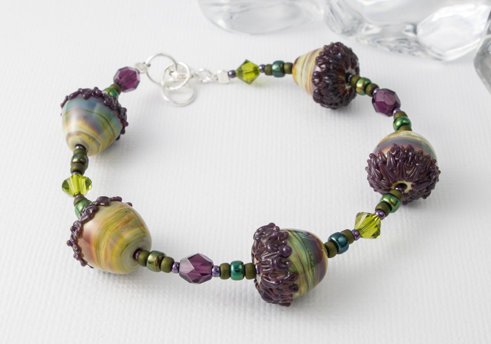 Acorn Lampwork Bracelet