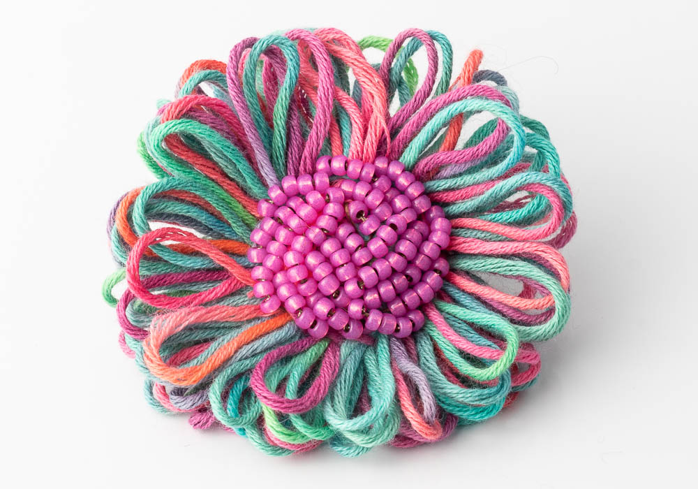 Beaded flower brooch shop