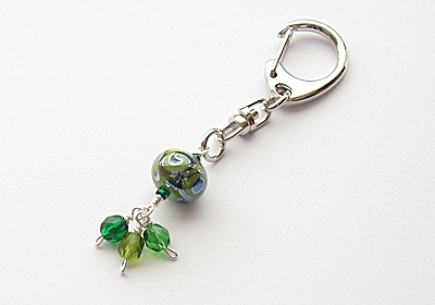 Green Lampwork Handbag Charm