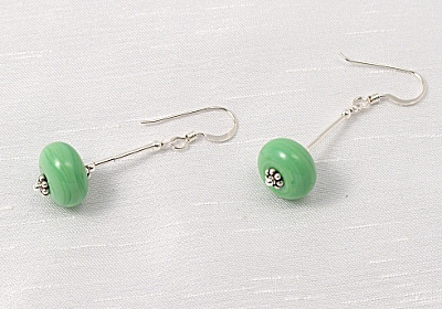 Green Lampwork Earrings