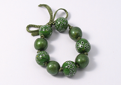 Green Spotty Polymer Clay Beads Green Spotty Polymer Clay Beads