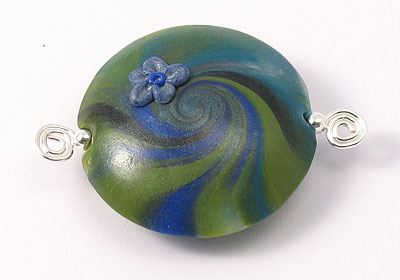 "Blue Lily" Clay Bead "Blue Lily" Clay Bead