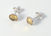 5mm Citrine Sterling Silver Stud Earrings