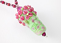 Pink Cone Flower Lampwork Necklace alternative view 1