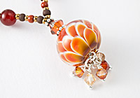 Coral Dahlia Lampwork Necklace Coral Dahlia Lampwork Necklace