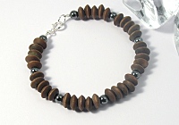 "Earthern" Wood and Haematite Bracelet