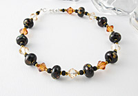 Black and Gold Lampwork Bracelet