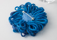 Turquoise and Dark Blue Flower Brooch alternative view 1