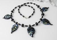 Lampwork Leaf Necklace - "Evening" Lampwork Leaf Necklace - "Evening"
