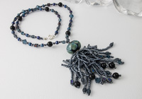 "Blue Fire" Beaded Necklace alternative view 1