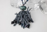 "Blue Fire" Beaded Necklace alternative view 2