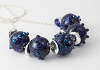 Purple Glitter Lampwork Necklace