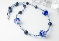 Blue Dahlia Lampwork Necklace alternative view 1