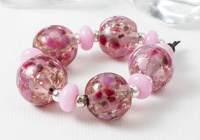 Pink Glitter Lampwork Beads alternative view 2