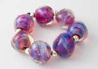 Silver Glass Nugget Lampwork Beads