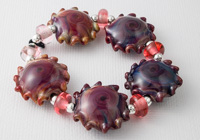 Fire Lotus Wave Lampwork Beads