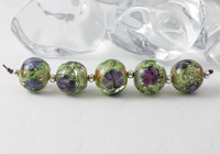 Purple Lampwork Flower Beads alternative view 1