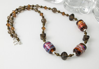 Lampwork Necklace "Amber Shine" alternative view 1