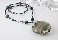 Lampwork Necklace "Graphite"