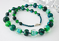 Lampwork and Chrysocolla Necklace alternative view 1