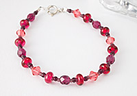 Cranberry Lampwork Bracelet