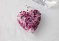 Pink Heart Lampwork Pendant