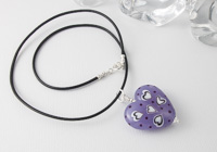 Lilac Heart Lampwork Pendant alternative view 1