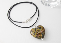 "Dusky" Heart Lampwork Pendant alternative view 1