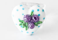 Lampwork Flowery Heart Bead alternative view 1