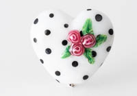 Lampwork Flowery Heart Bead