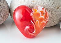 Lampwork Flowery Heart Bead