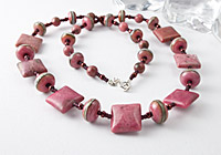 Rhodonite and Lampwork Necklace