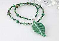 Lampwork Leaf Pendant Necklace alternative view 1