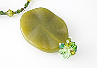 Nephrite and Lampwork Pendant Necklace alternative view 1