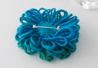 Green and Blue Beaded Flower Brooch alternative view 1