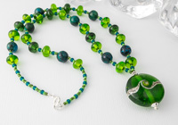 Spring Green Lampwork Necklace alternative view 2