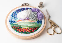 Sunset Storm - Landscape Embroidery Hoop Art