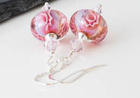 Pink Murrini Lampwork Earrings alternative view 1