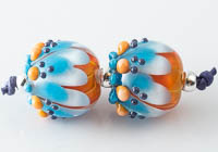 Lampwork Dahlia Bead Pair