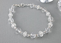 Ice Quartz and  Lampwork Bracelet