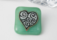 Fused Heart Brooch